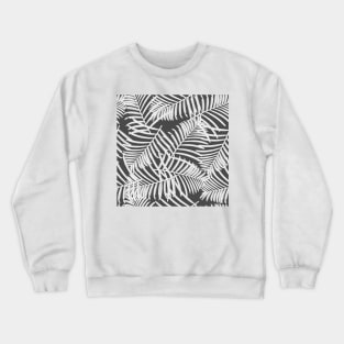 Black And White Palm Leaves Pattern Seamless Crewneck Sweatshirt